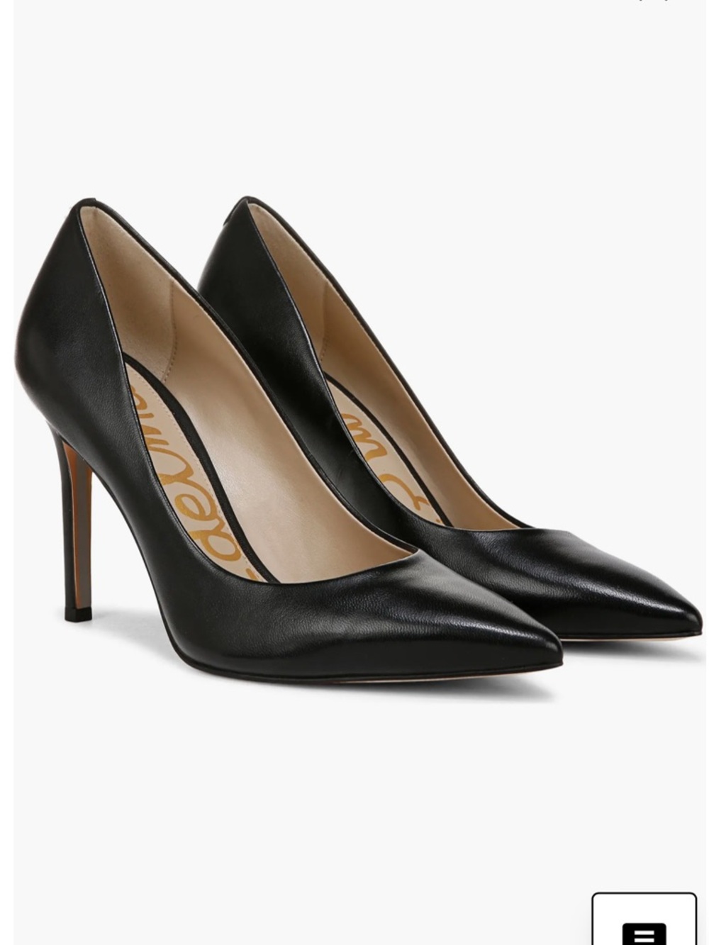 Sam Edelman Hazel Classic Pointed-Toe Black Leather Pumps